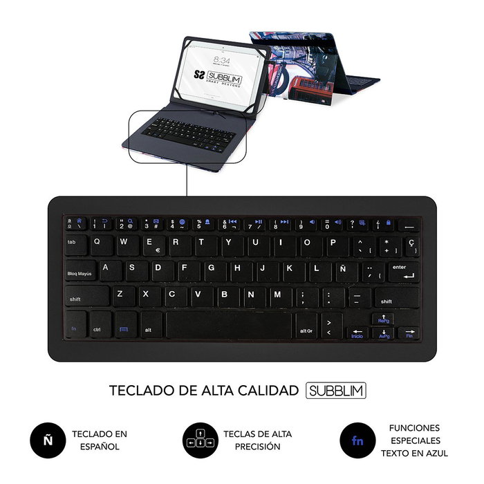 Subblim Funda con Teclado Keytab USB England para Tablet de 10,1 pulgadas